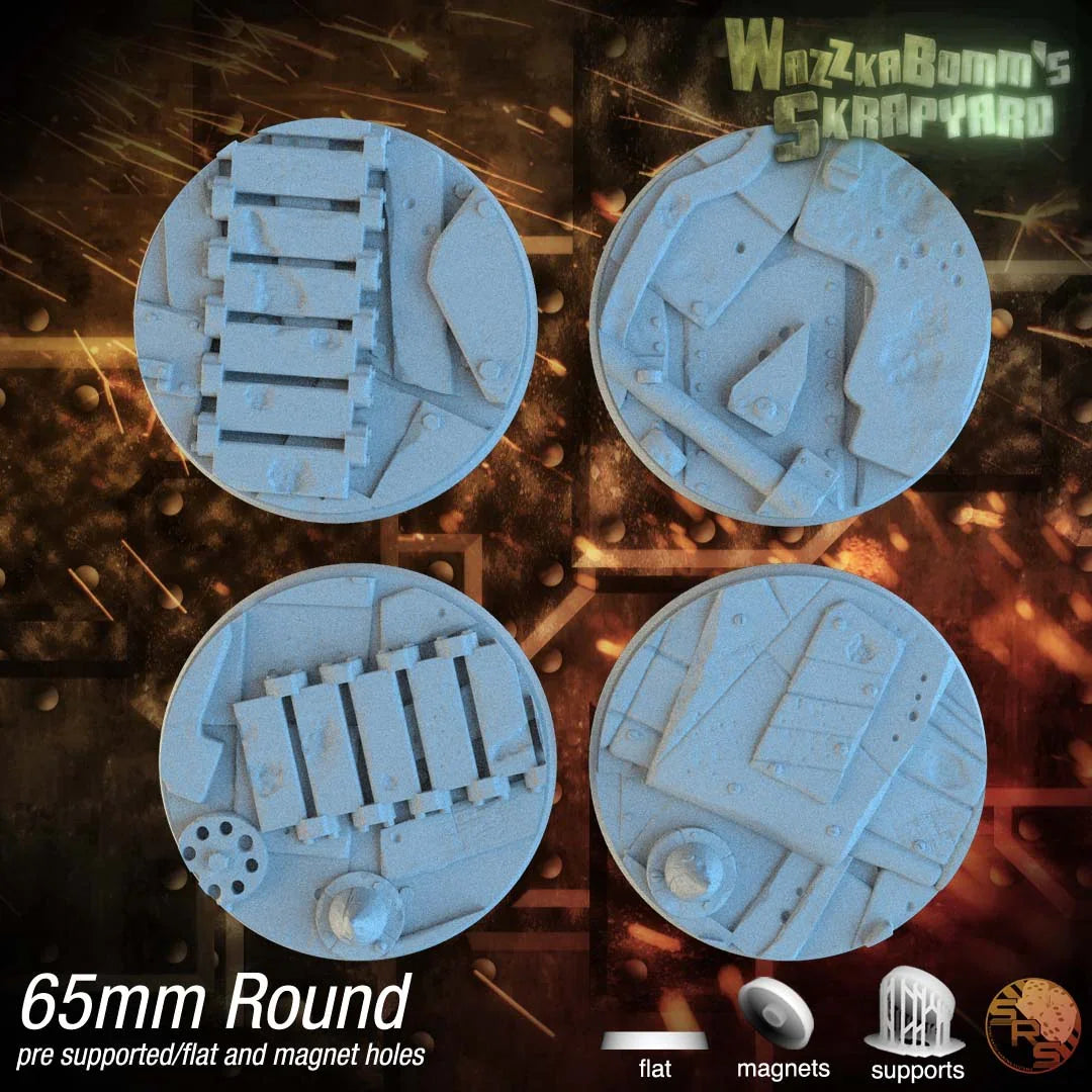Scrap Junk Circle Resin Bases | Junkyard for Orks, Necromunda, 40k