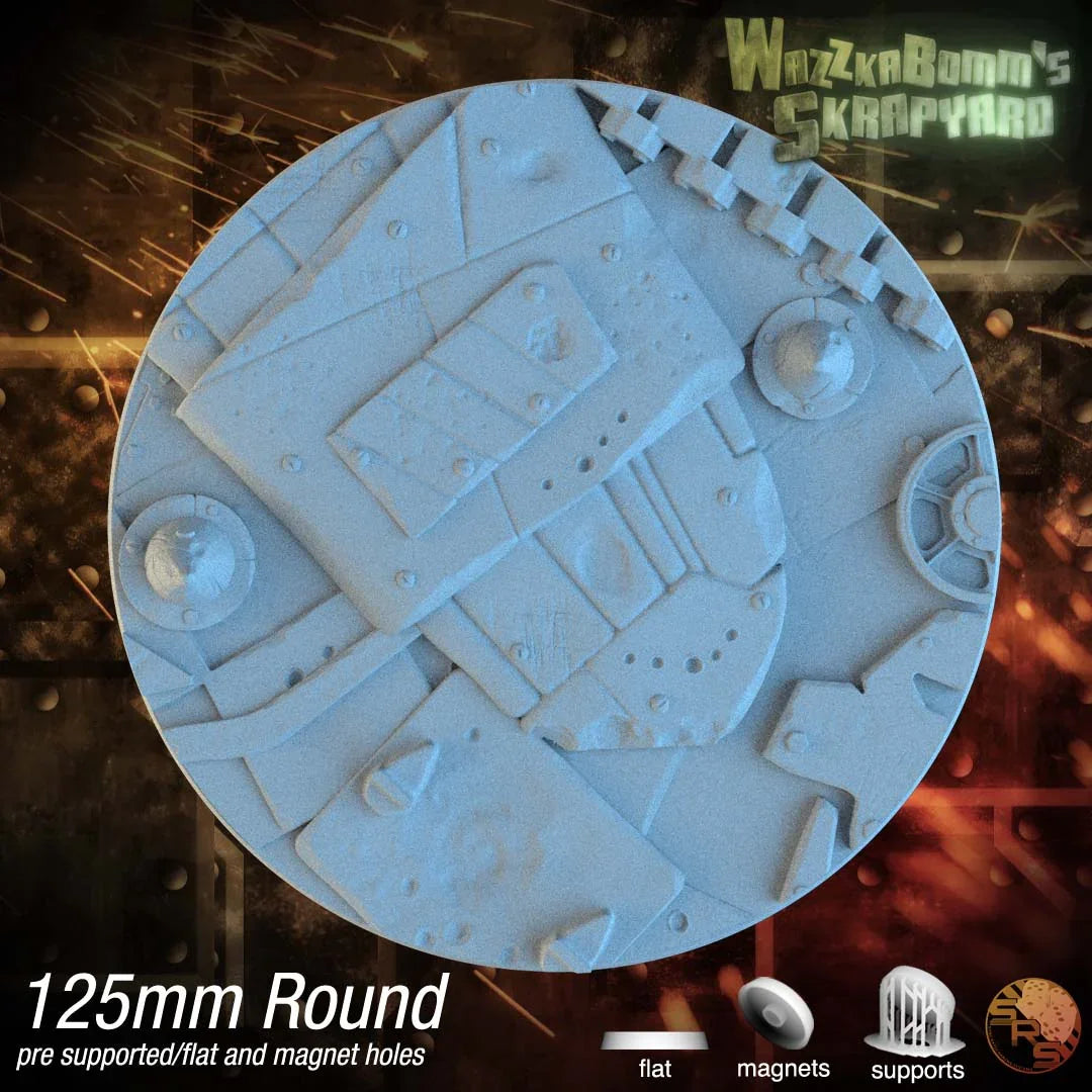 Scrap Junk Circle Resin Bases | Junkyard for Orks, Necromunda, 40k