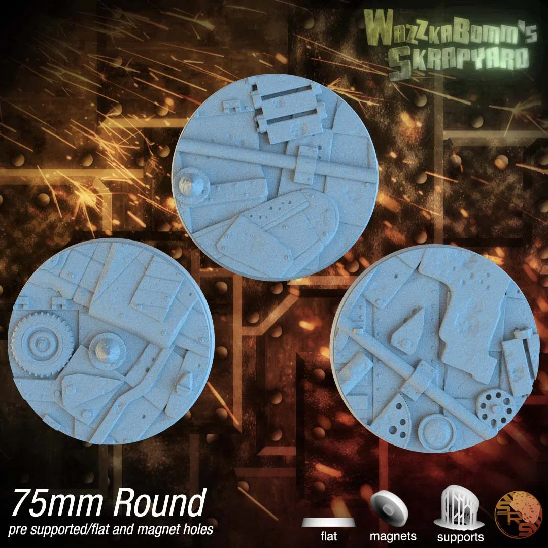 Scrap Junk Circle Resin Bases | Junkyard for Orks, Necromunda, 40k