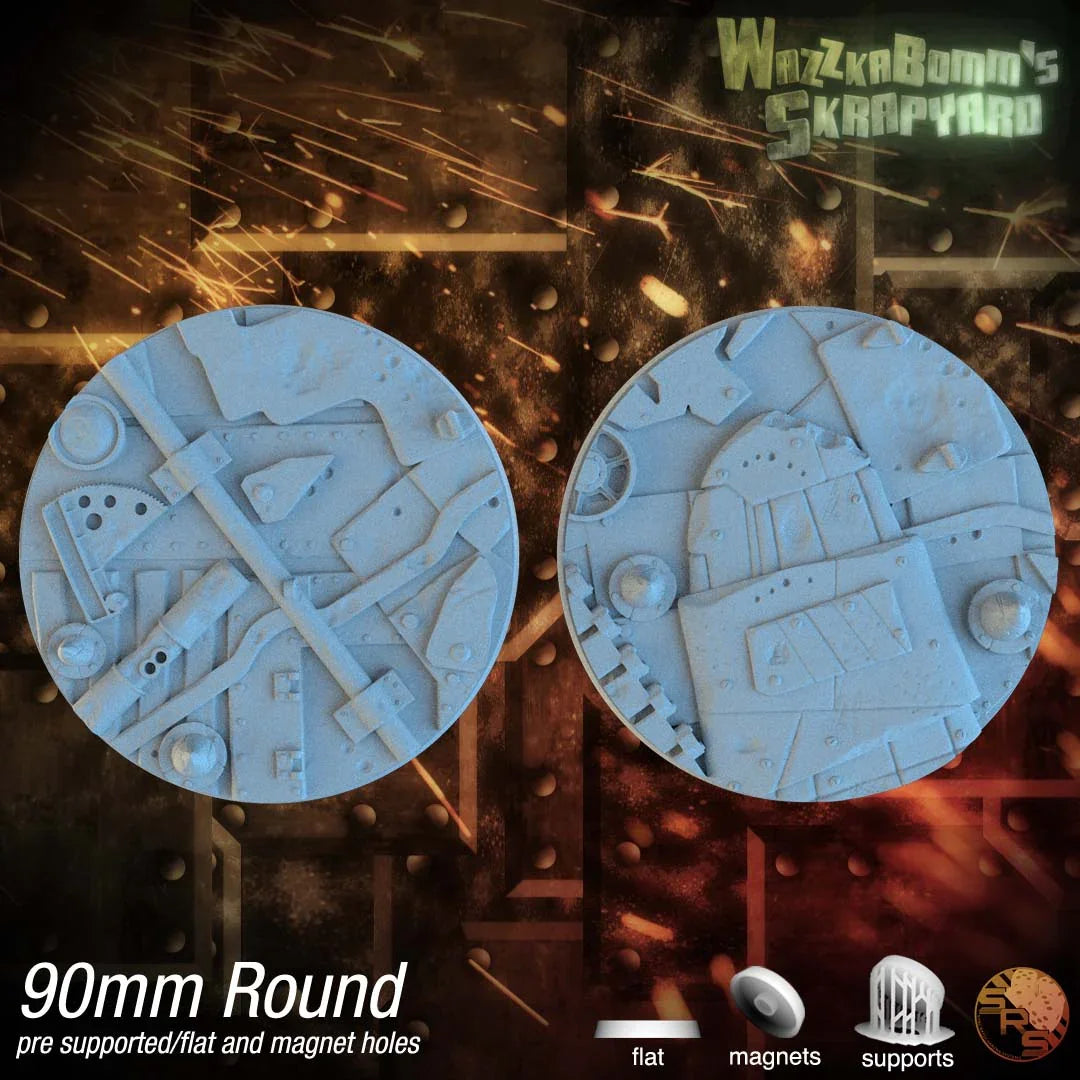 Scrap Junk Circle Resin Bases | Junkyard for Orks, Necromunda, 40k