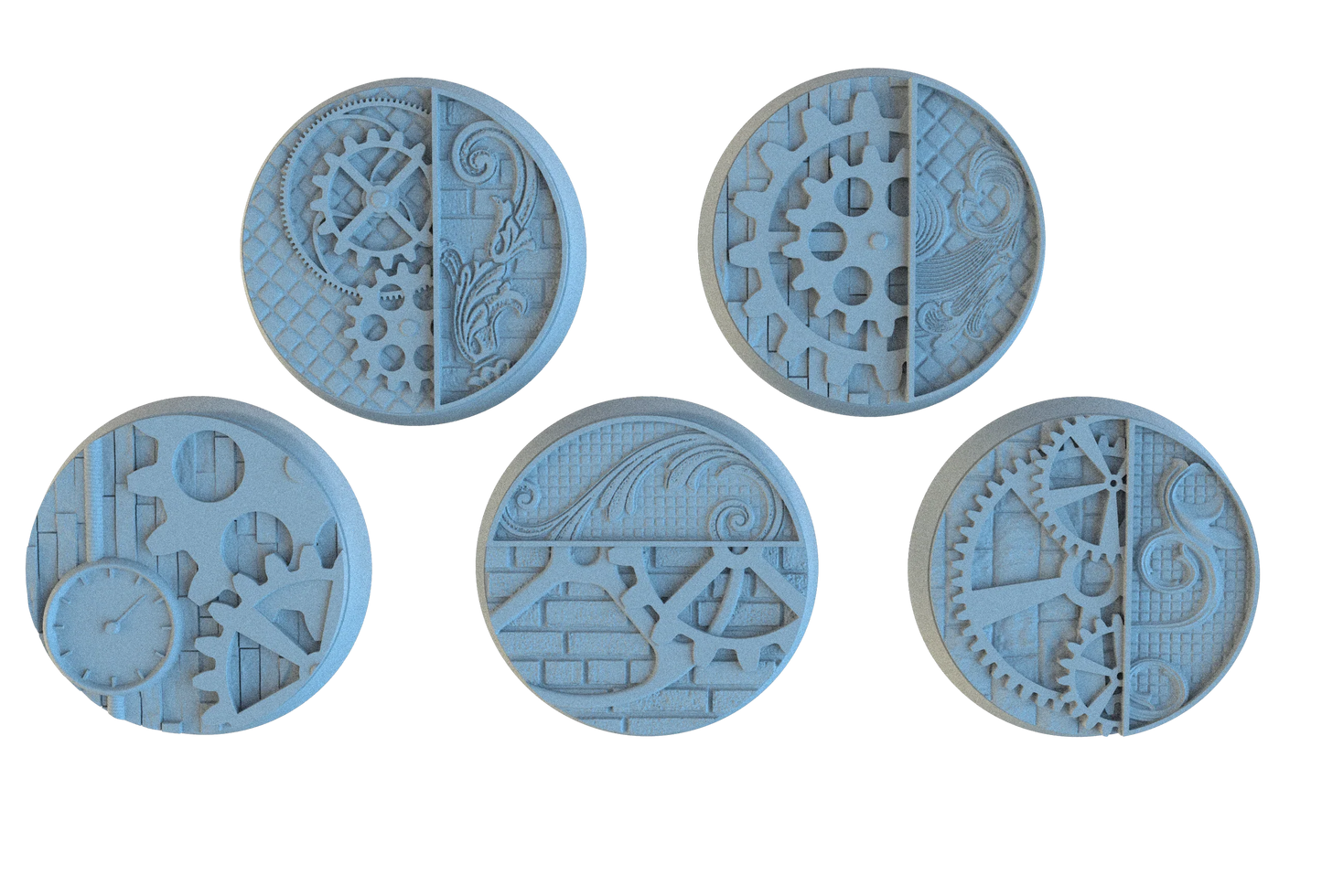 Steampunk Circle Resin Bases | Victorian Tech for Warmachine, D&D, Wargaming