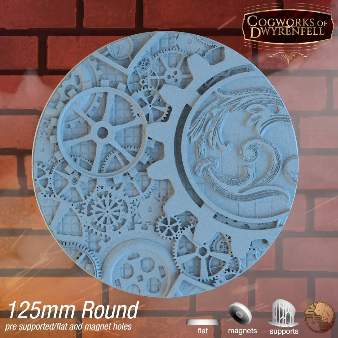 Steampunk Circle Resin Bases | Victorian Tech for Warmachine, D&D, Wargaming