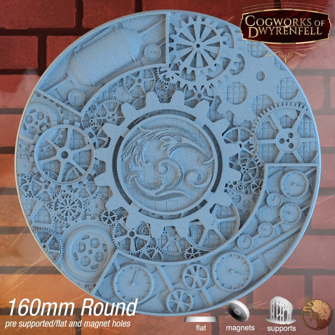 Steampunk Circle Resin Bases | Victorian Tech for Warmachine, D&D, Wargaming