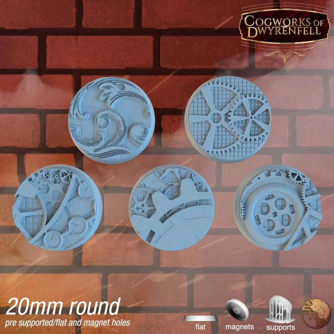 Steampunk Circle Resin Bases | Victorian Tech for Warmachine, D&D, Wargaming