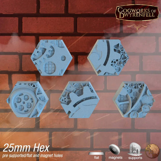 Steampunk Hex Resin Bases | Victorian Tech for Warmachine, D&D, Wargaming