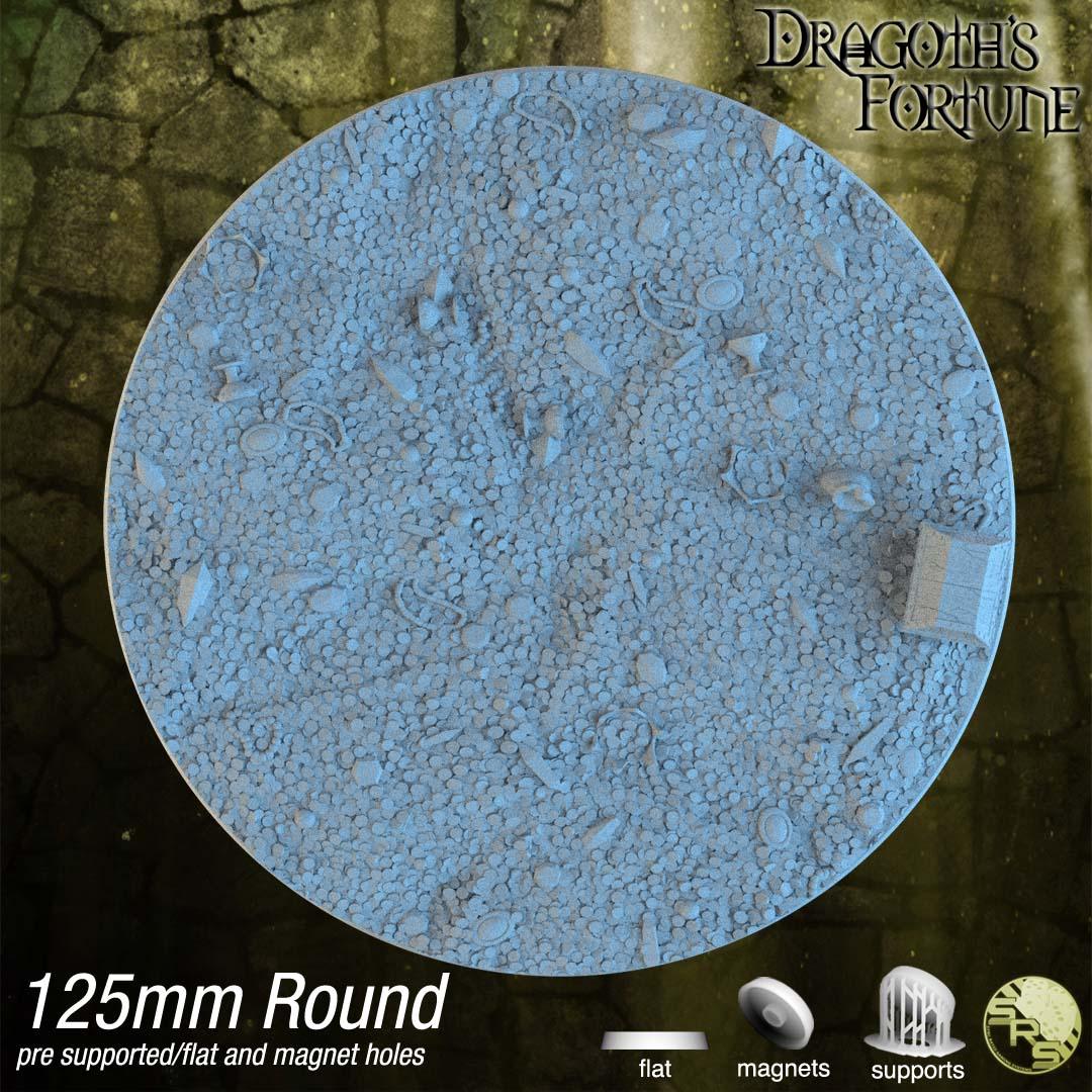 Treasure Hoard Circle Resin Bases | Dragon Gold for D&D, Warhammer, Wargaming