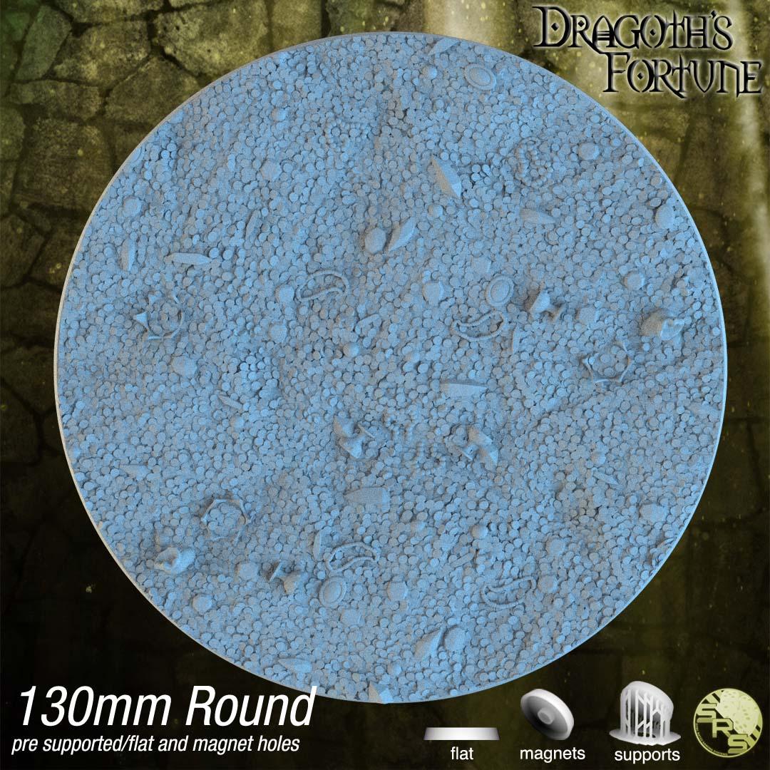 Treasure Hoard Circle Resin Bases | Dragon Gold for D&D, Warhammer, Wargaming