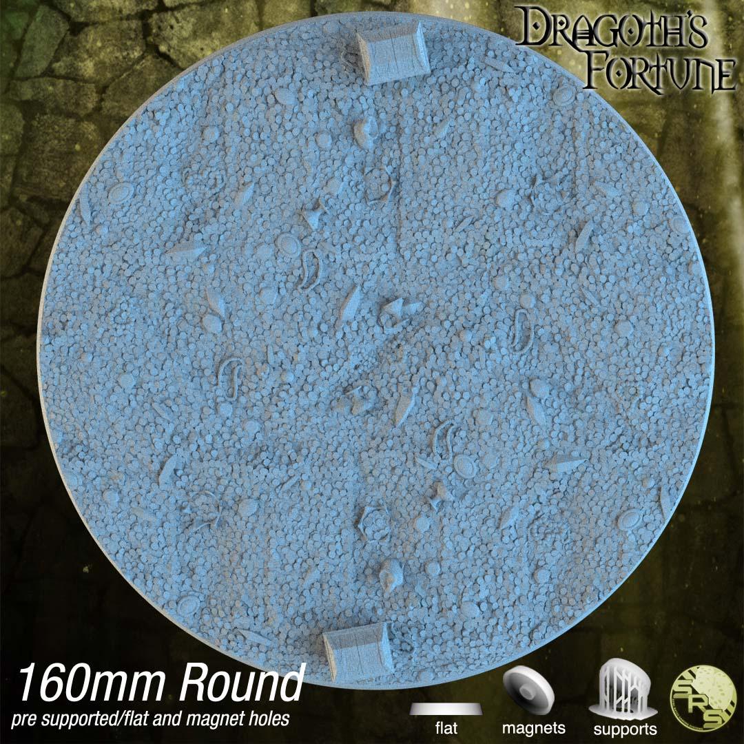 Treasure Hoard Circle Resin Bases | Dragon Gold for D&D, Warhammer, Wargaming