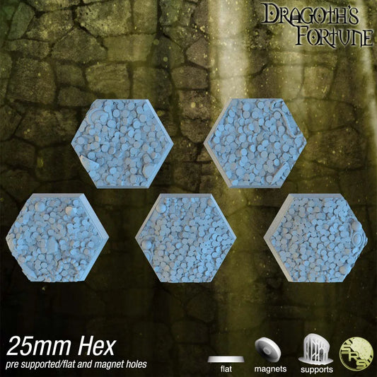 Treasure Hoard Hex Resin Bases | Dragon Gold for D&D, Warhammer, Wargaming