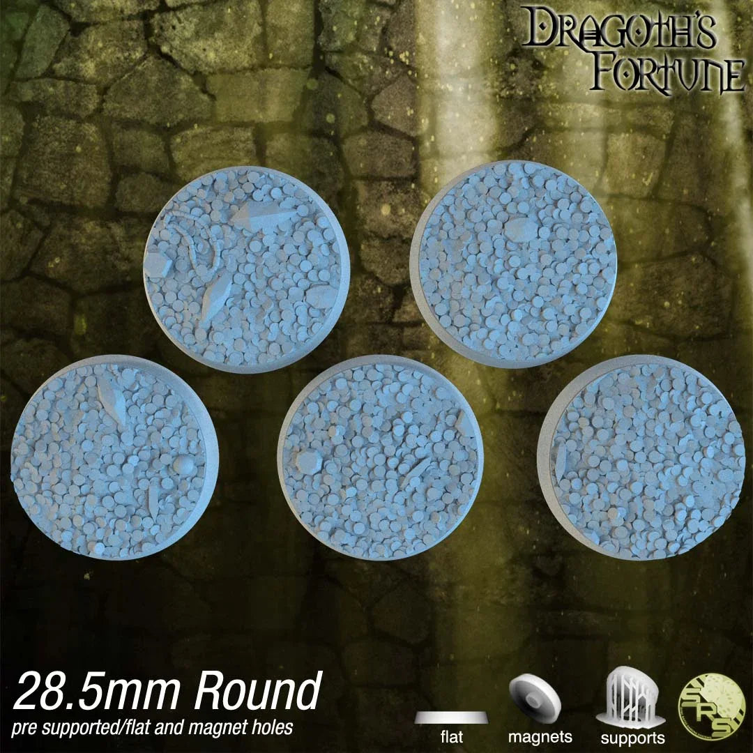 Treasure Hoard Circle Resin Bases | Dragon Gold for D&D, Warhammer, Wargaming