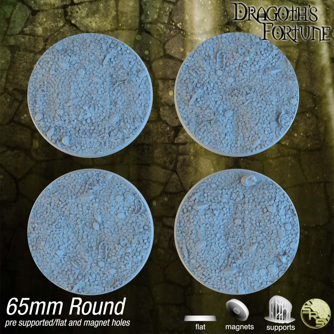 Treasure Hoard Circle Resin Bases | Dragon Gold for D&D, Warhammer, Wargaming