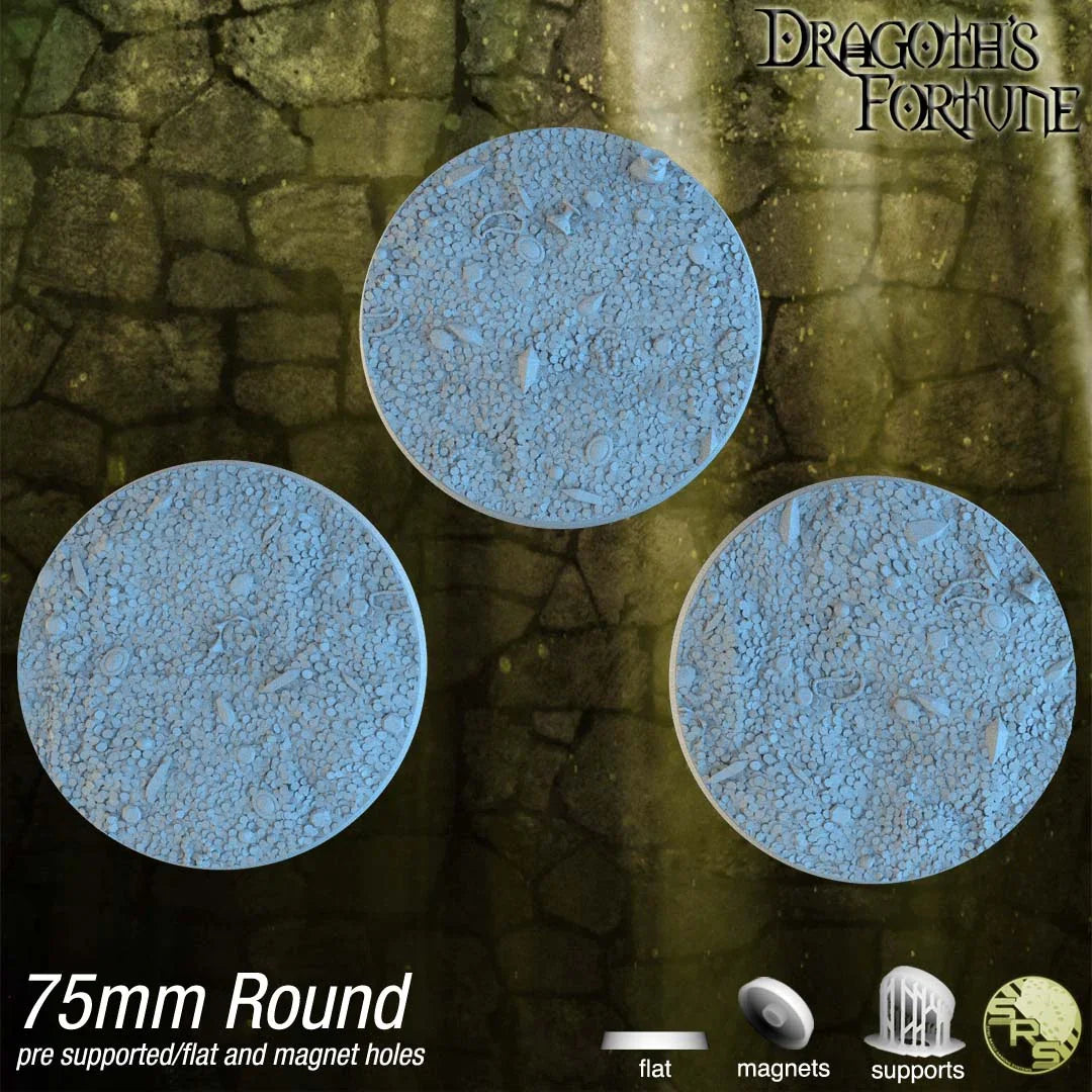 Treasure Hoard Circle Resin Bases | Dragon Gold for D&D, Warhammer, Wargaming