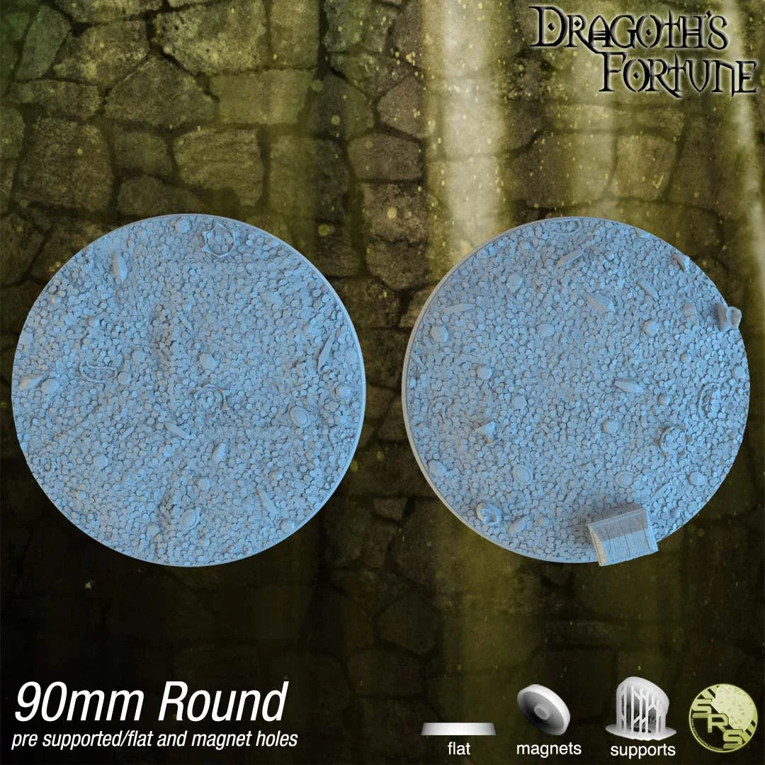 Treasure Hoard Circle Resin Bases | Dragon Gold for D&D, Warhammer, Wargaming