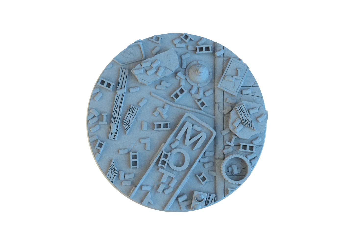 Urban Ruin Circle Resin Bases | Battle-Scarred Streets for 40k, Necromunda, Wargaming