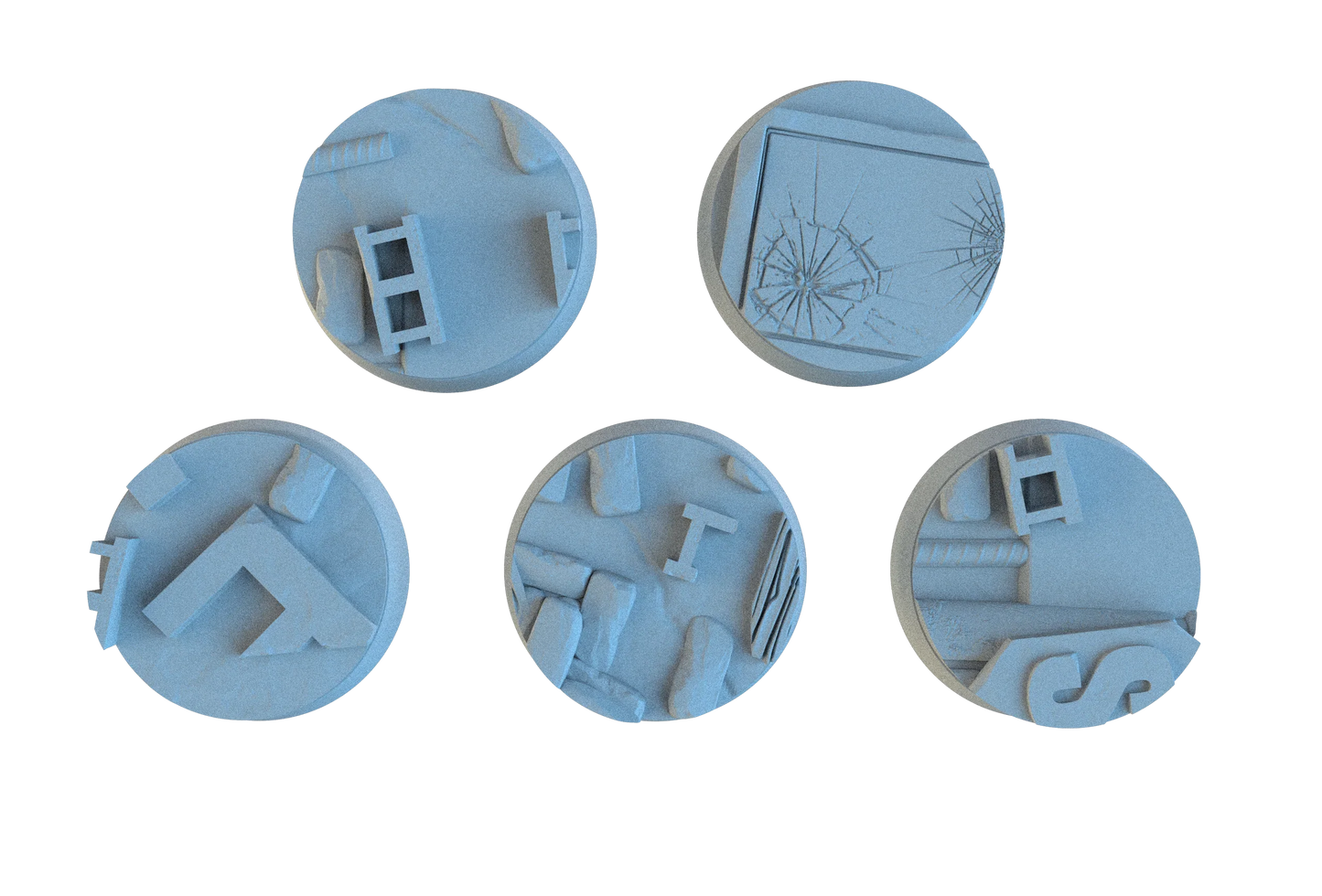 Urban Ruin Circle Resin Bases | Battle-Scarred Streets for 40k, Necromunda, Wargaming