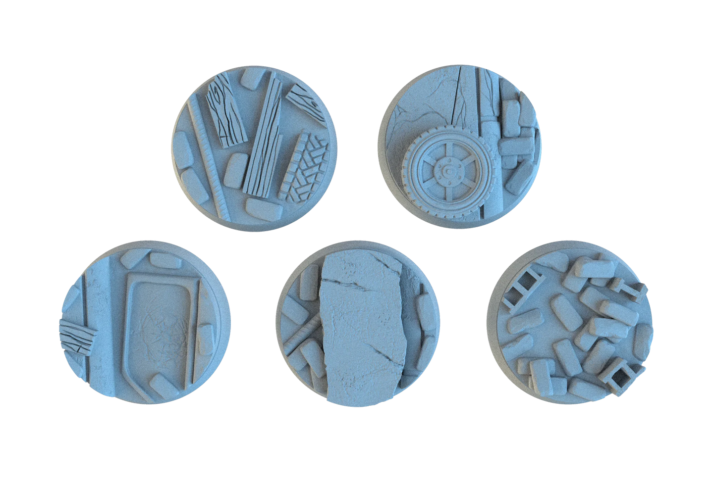 Urban Ruin Circle Resin Bases | Battle-Scarred Streets for 40k, Necromunda, Wargaming