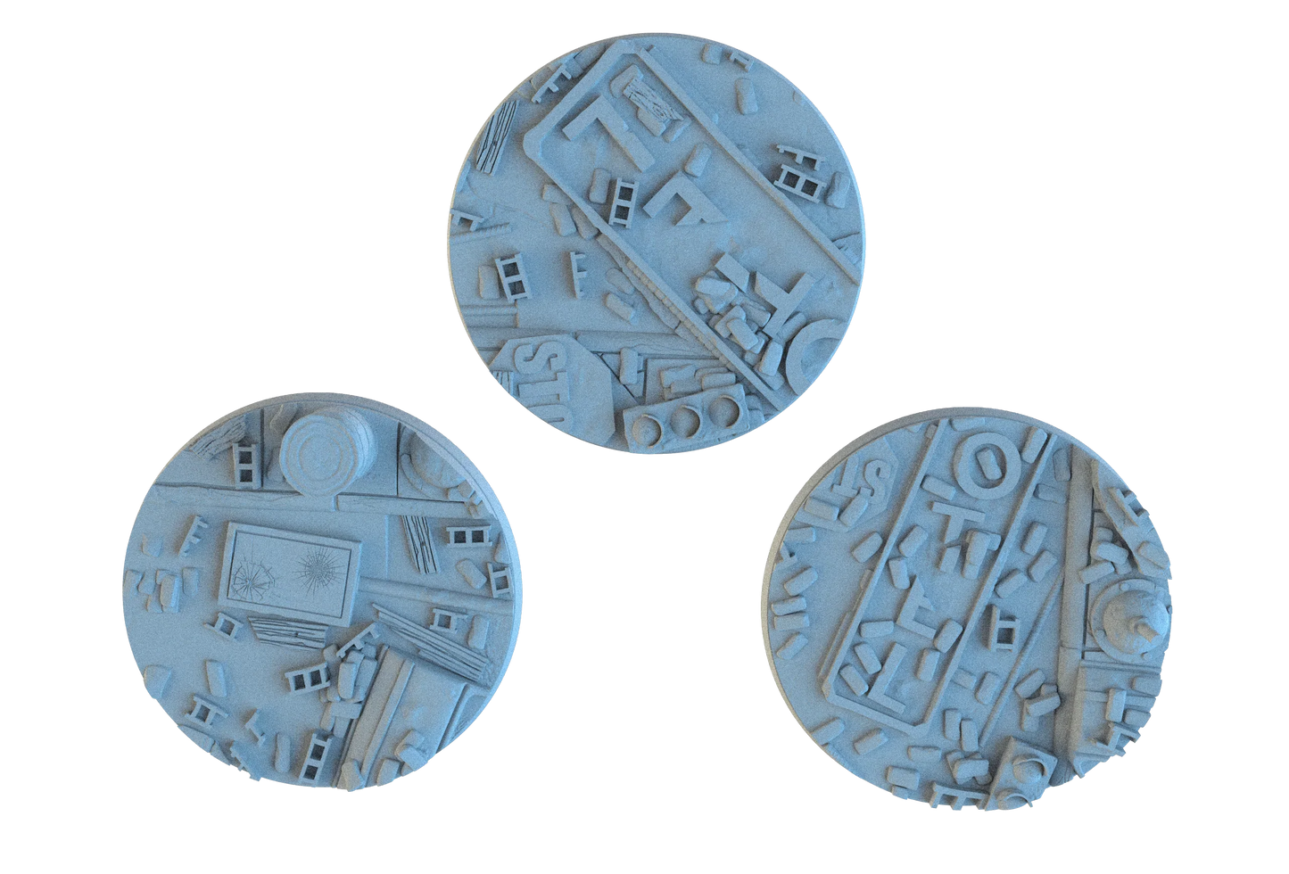 Urban Ruin Circle Resin Bases | Battle-Scarred Streets for 40k, Necromunda, Wargaming