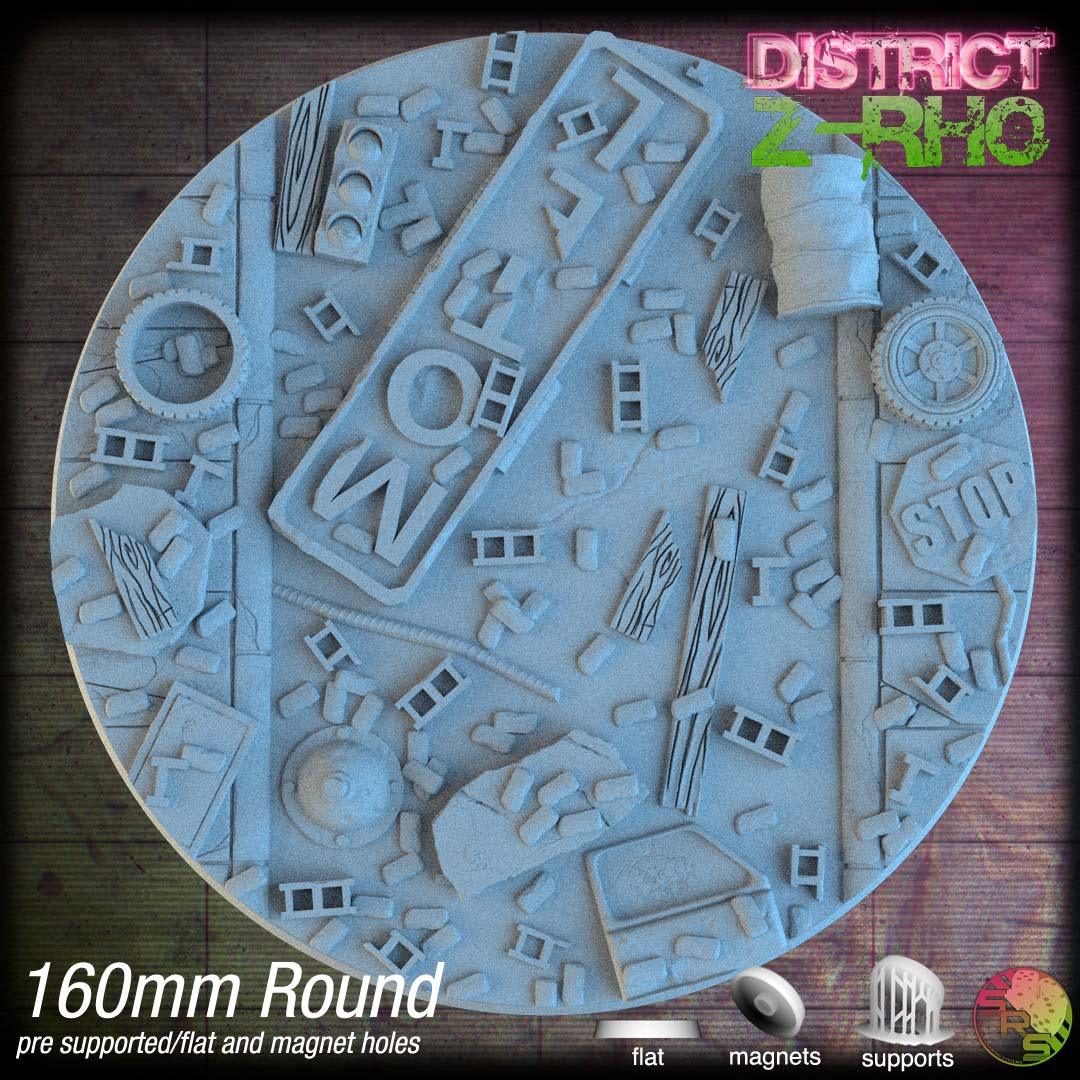Urban Ruin Circle Resin Bases | Battle-Scarred Streets for 40k, Necromunda, Wargaming
