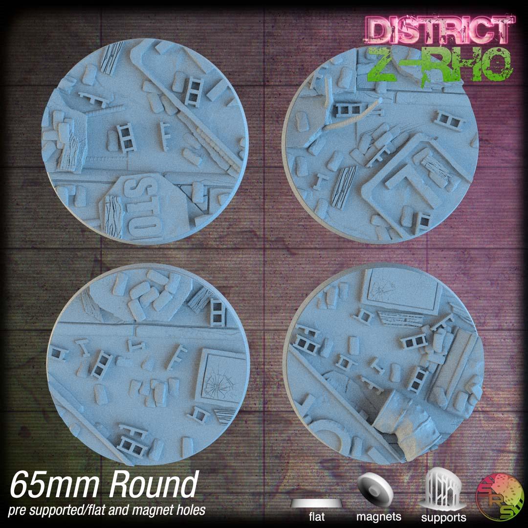 Urban Ruin Circle Resin Bases | Battle-Scarred Streets for 40k, Necromunda, Wargaming