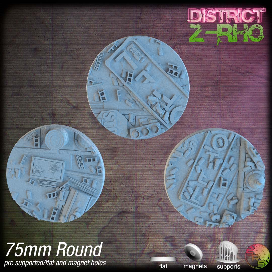 Urban Ruin Circle Resin Bases | Battle-Scarred Streets for 40k, Necromunda, Wargaming