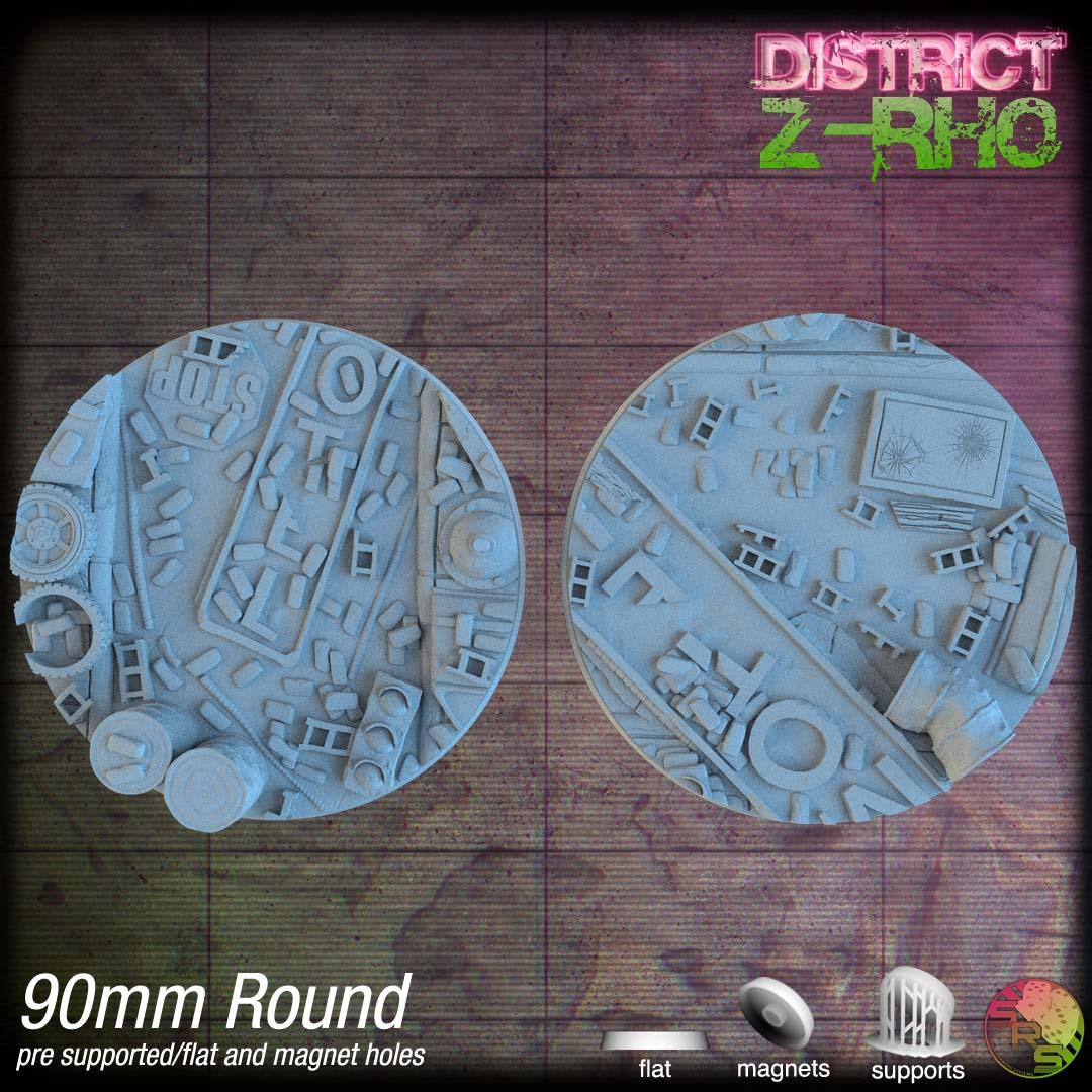 Urban Ruin Circle Resin Bases | Battle-Scarred Streets for 40k, Necromunda, Wargaming