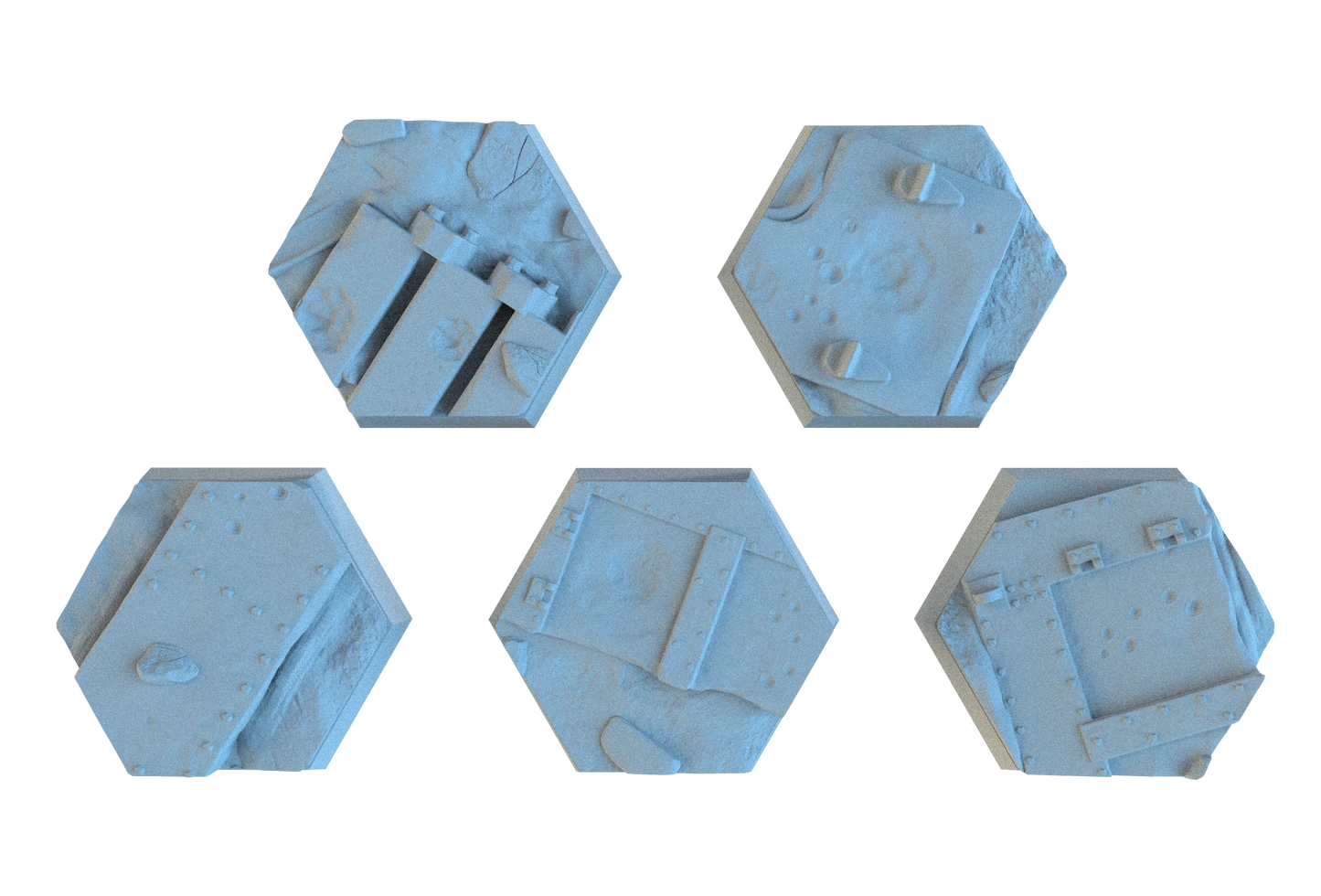Warzone Hex Resin Bases | Battlefield Debris for 40k, Astra Militarum, Wargaming