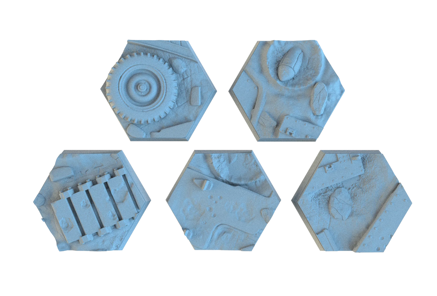 Warzone Hex Resin Bases | Battlefield Debris for 40k, Astra Militarum, Wargaming