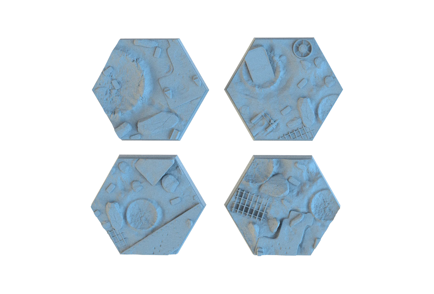 Warzone Hex Resin Bases | Battlefield Debris for 40k, Astra Militarum, Wargaming