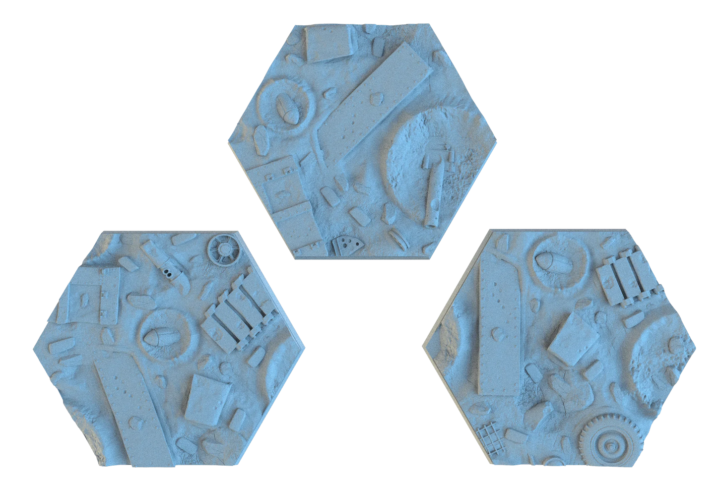 Warzone Hex Resin Bases | Battlefield Debris for 40k, Astra Militarum, Wargaming