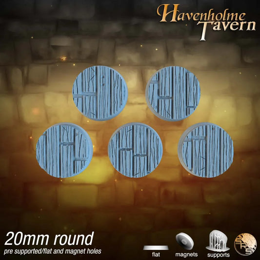 Wooden Floor Circle Resin Bases | Tavern & Castle for D&D, Warhammer, Wargaming